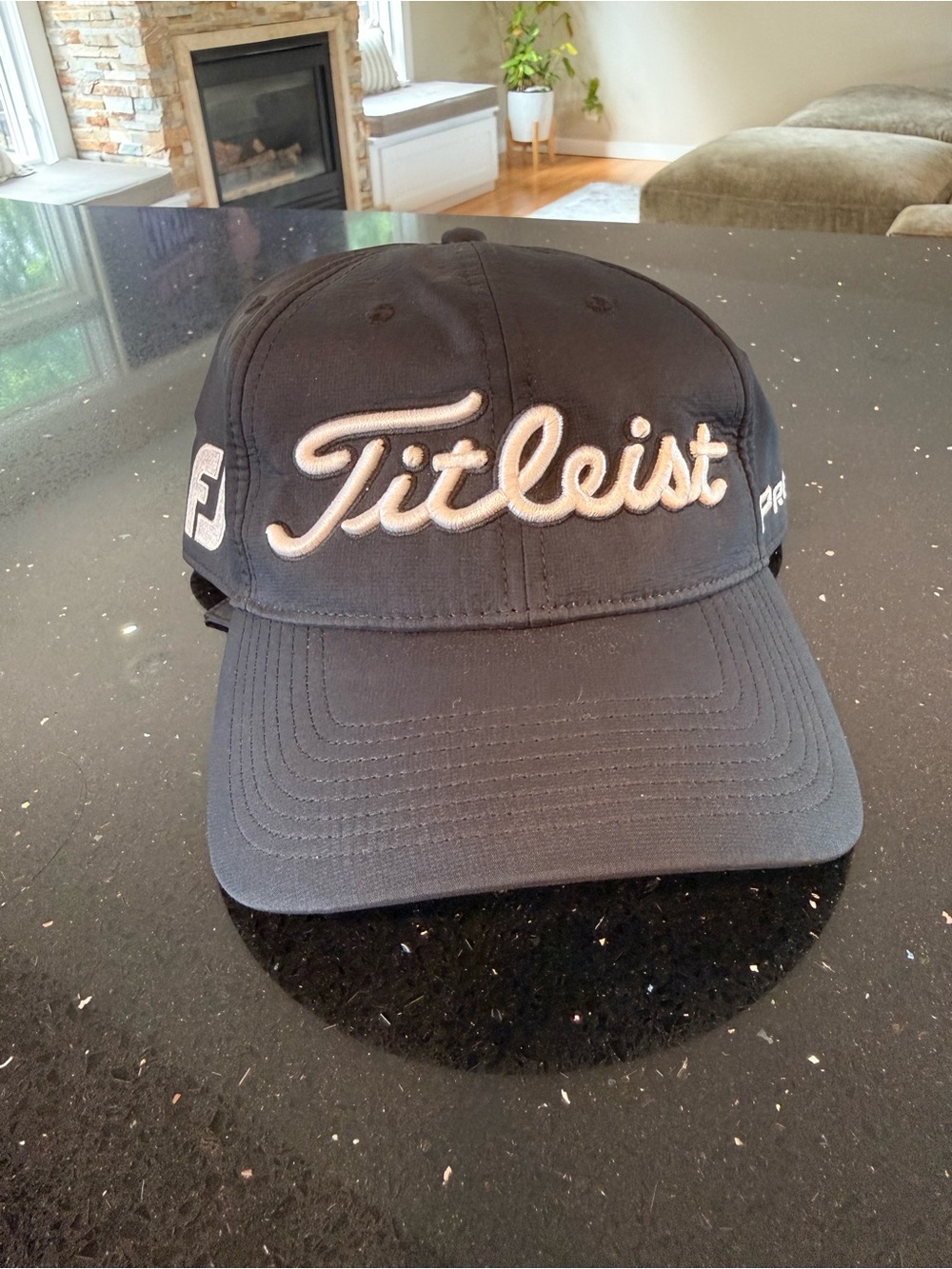 Titleist FJ ProV1 Black Golf Cap with White Embroidered Logo